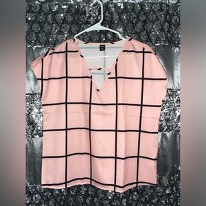 SHEIN Pink Black Squared Top XS